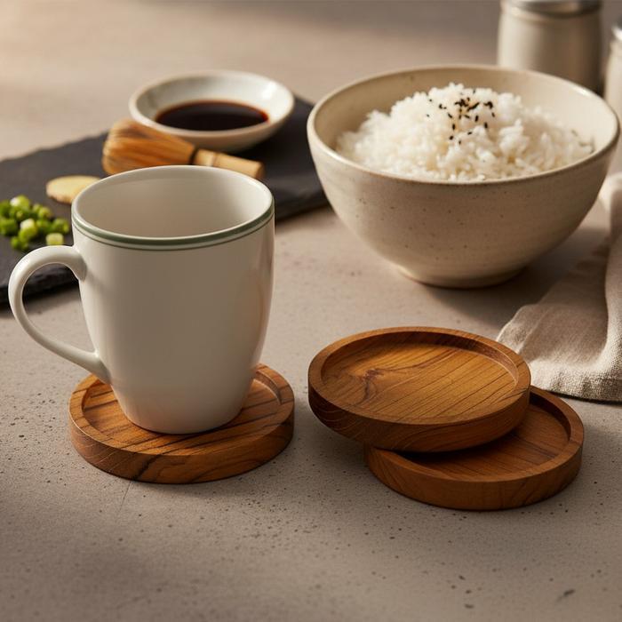 TATAKAN GELAS KAYU JATI / COASTER JATI / TATAKAN KAYU