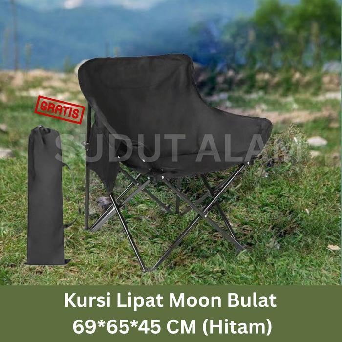 Kursi Lipat Moon Pendek Bulat / Kursi Camping / Kursi Mancing / Kursi Lipat Berkemah / Kursi Lipat