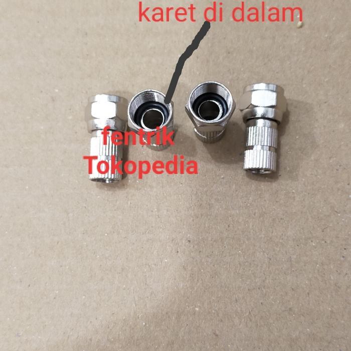 N3W Jack Jek F Connector Konektor Antena TV LED Digital Parabola LNB Karet