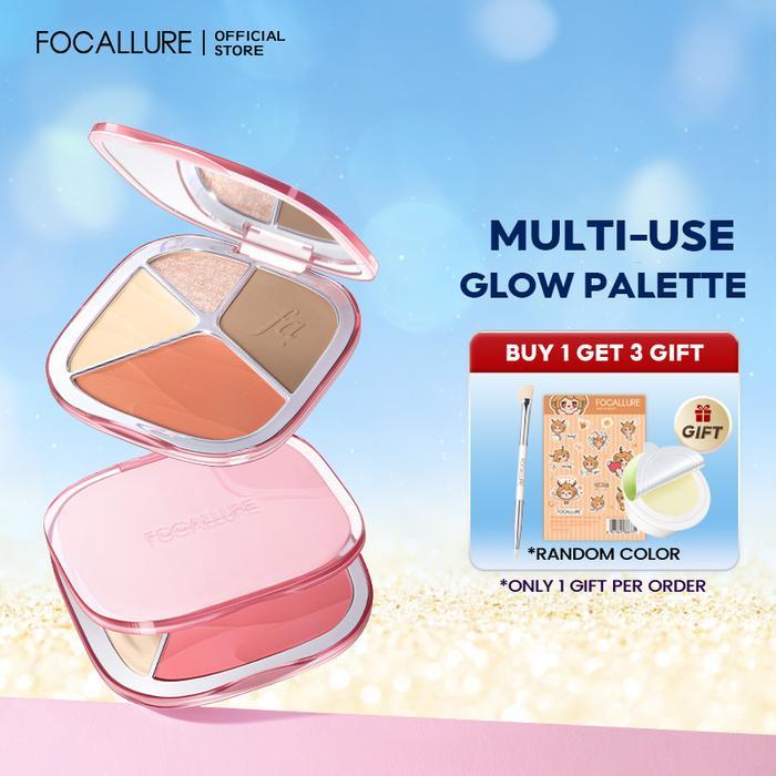 [New Launch] FOCALLURE Prism Multi Glow Palette Highlighter & Contour & Blush Multi-Use