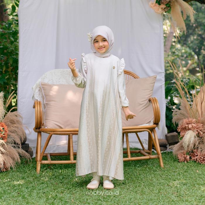 Terbaru Nobby Sarimbit Mauli Dress Kids Gamis Wanita Pakaian Muslim Anak Perempuan Bahan Satin Soft