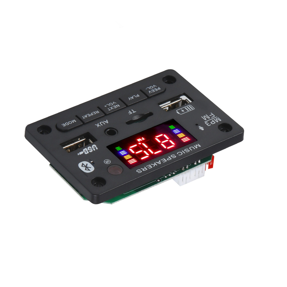 12V Bluetooth 5.0 MP3 Decoding Board Module Wireless Car USB MP3 Player TF Card Slot USB FM with Mic