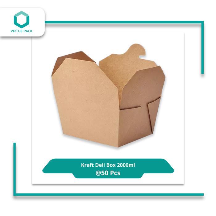 VirtusPack/Eco Friendly /Paper Lunch Box/ Kraft Deli Box 2000 ml/50pcs