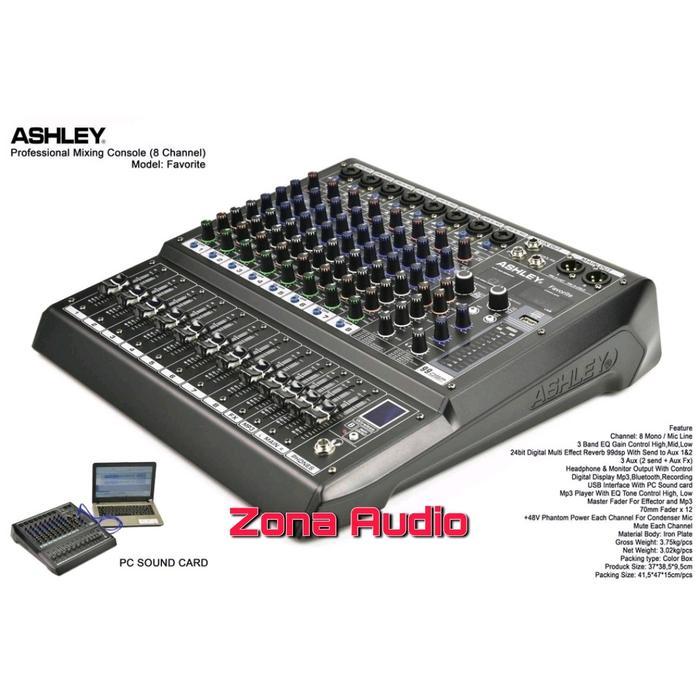 Mixer Ashley Favorite 8 8 Channel Usb Bluetooth Soundcard