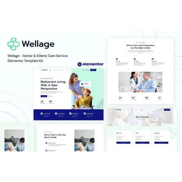 Wellage – Senior & Elderly Care Service Elementor Template Kit