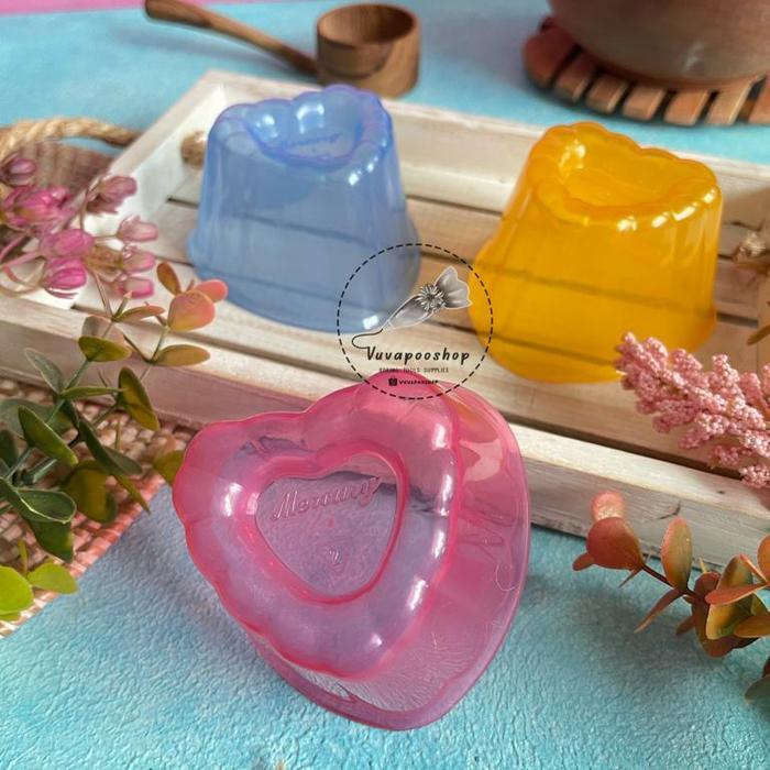 Cup Jelly Hati Isi 12Pcs Cup Puding Jelly Agar Cetakan Puding Plastik