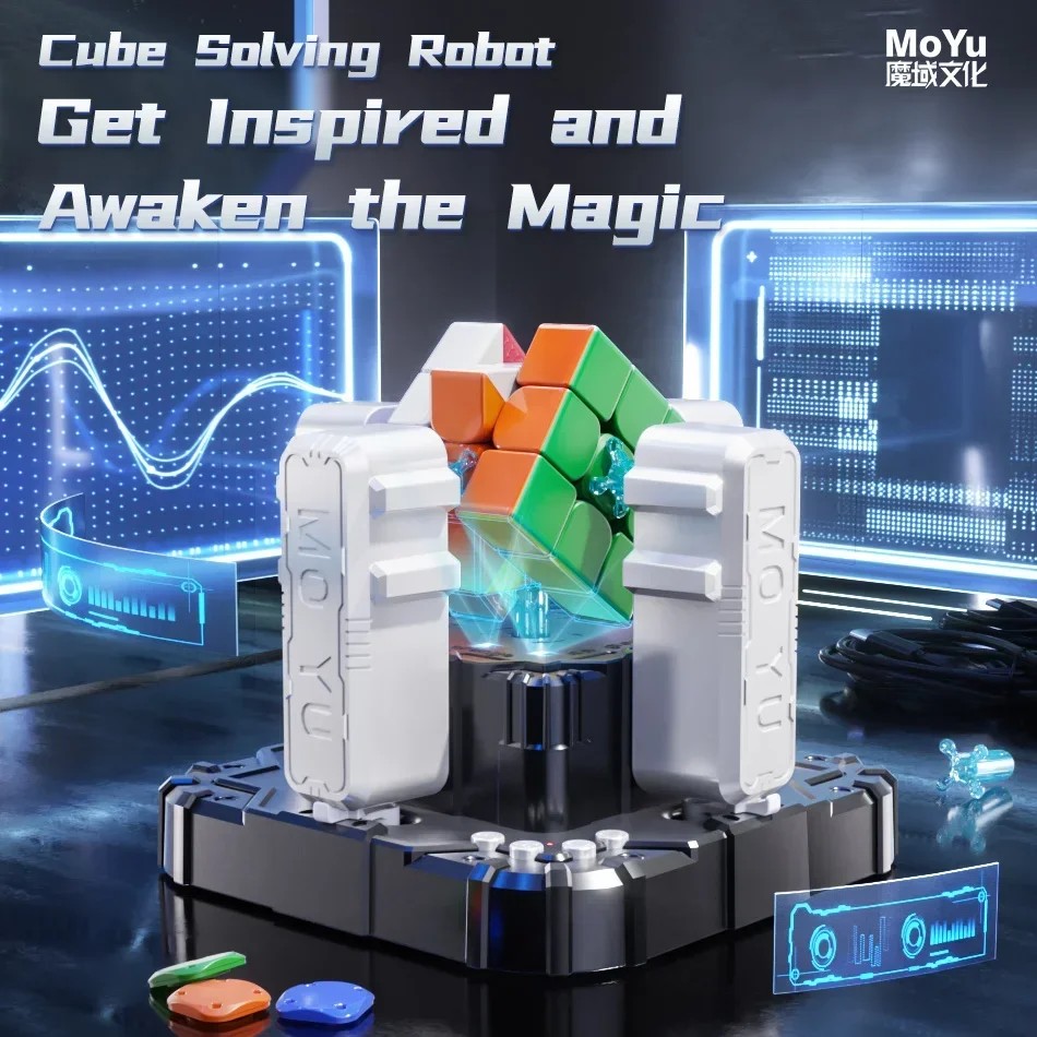 MoYu Robot Cube 3x3x3 Cube Solving AI Robot Auto Scramble Magic 3x3 Cube Packaging Series with