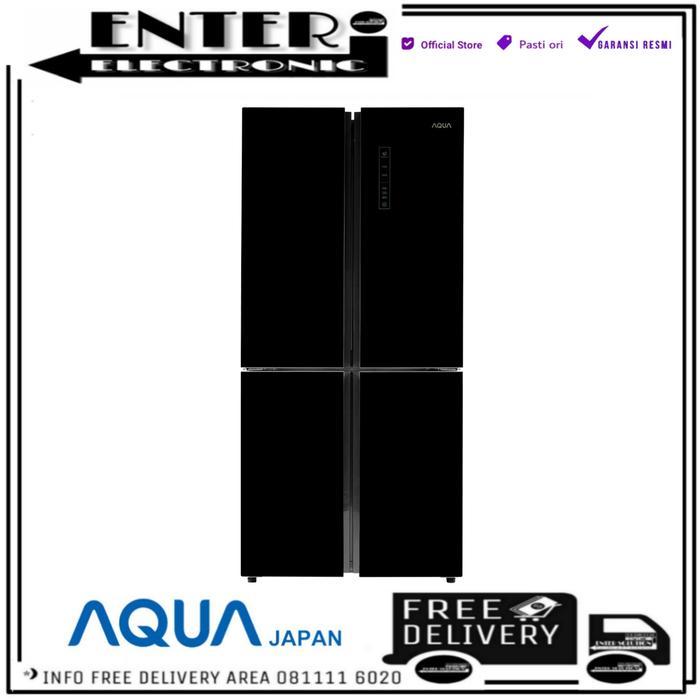 AQUA JAPAN AQR IG525 - KULKAS 4 PINTU SIDE BY SIDE INVERTER AQUA SANYO