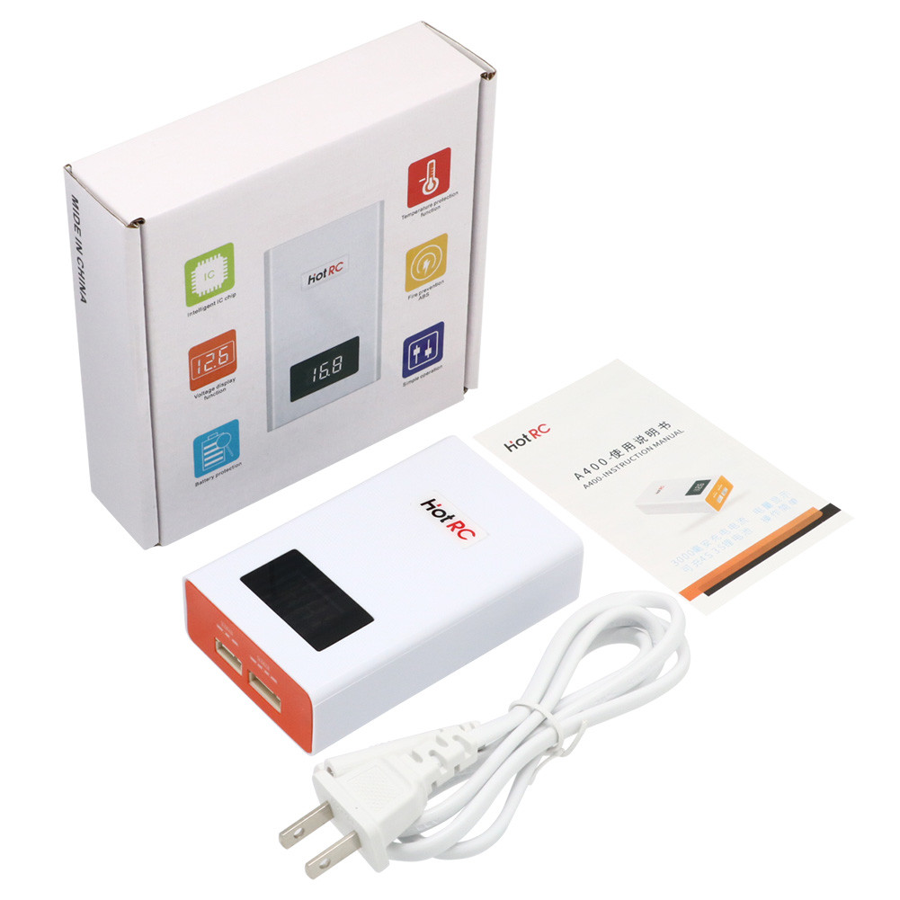 SALE Hotrc A400 Digital 3S 4S 3000mah RC Lipo Battery Balance Charger with LED Screen Fast Charge Di