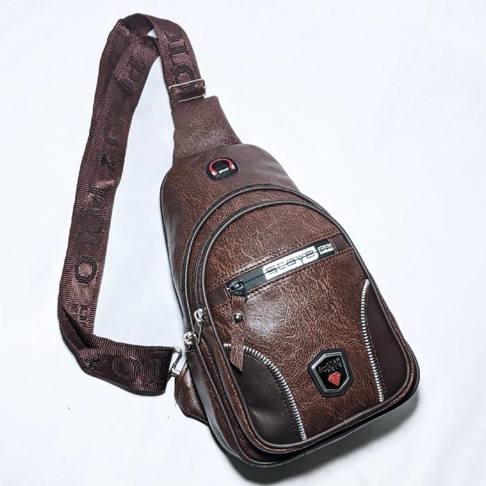 Visval Top - Slingbag Pu Leather Luxury Series 9.0 Original Tas Selempang Kulit Pria