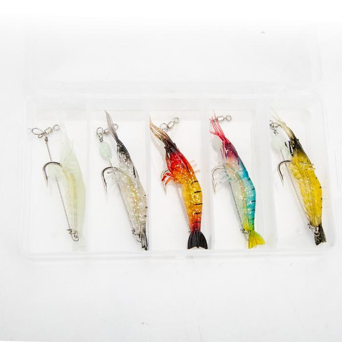 KASTKING Shrimper Udang Umpan Pancing 1 Set Box (5pcsx4.7cm 5g) UMPAN UDANG BERCAHAYA KARET SOFT