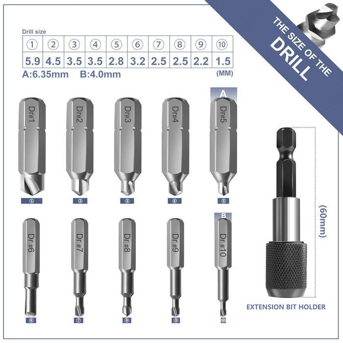 Drillpro 22pcs Damaged Screw Extractor Set with Locking Socket