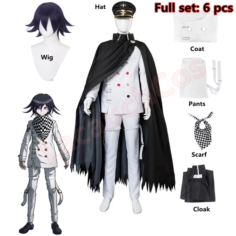 Animedanganronpa V3: Killing Harmony Kokichi Oma Prent Cosplay Costume White Long Sleeve Trousers