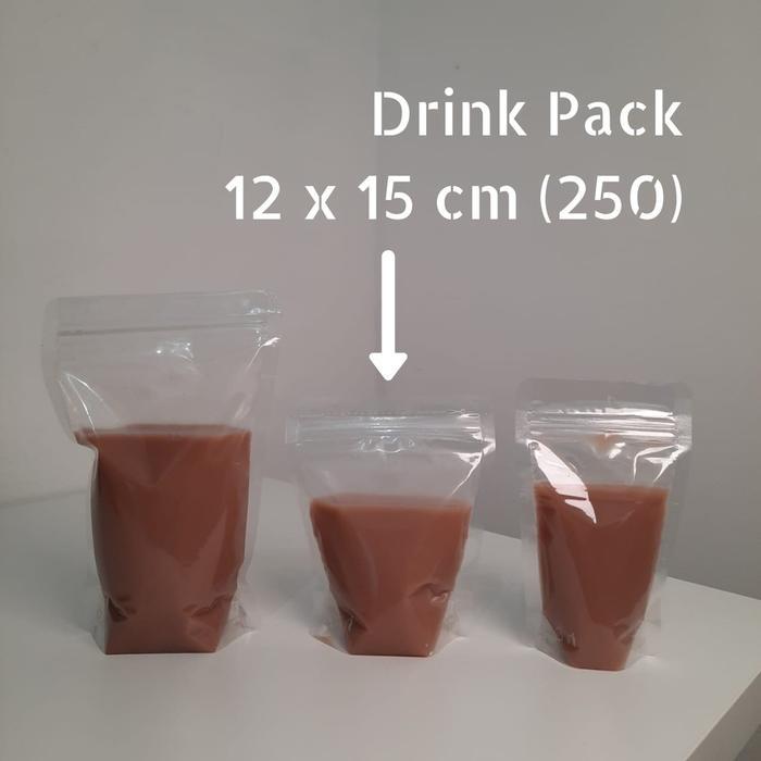(100 PCS) STANDING POUCH DRINKPACK / MINUMAN 250ML PLASTIK KLIP BENING CAIRAN
