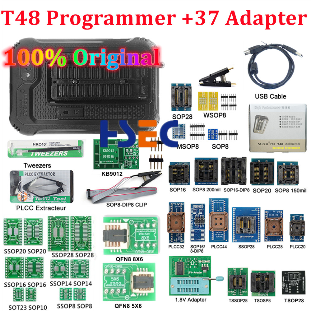 Original T48 programmer Xgecu +37 adapter TL866 Universal Minipror EMMC Bios betterthan TL866II Plus