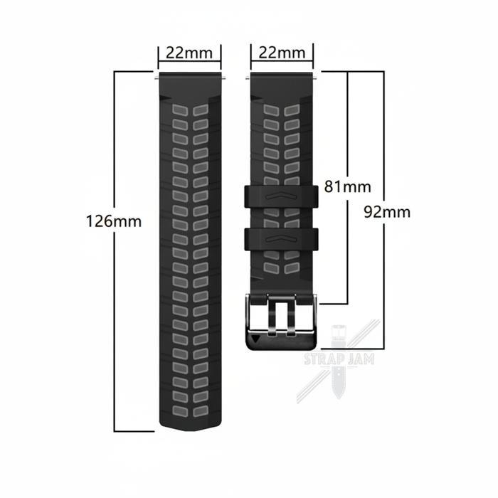 S1W 22Mm Strap Aolon Curve 3 / Ultra / Luxor / Gt5 Pro - Tali Jam Smartwatch Sporty Black Grey