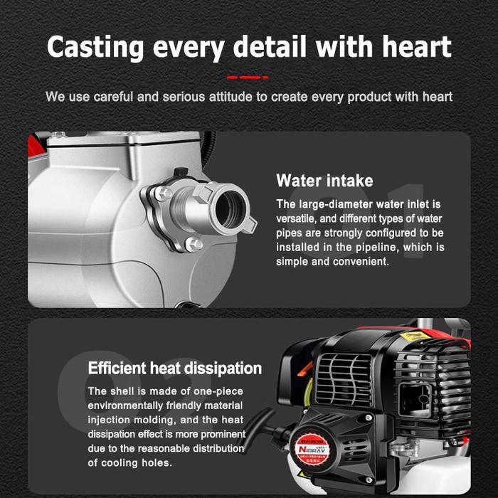 REAIM Mesin Pompa Air Sawah Irigasi Empang Water Pump 1 & 1.5 Inch Mesin Pompa Air Bensin Outdoors