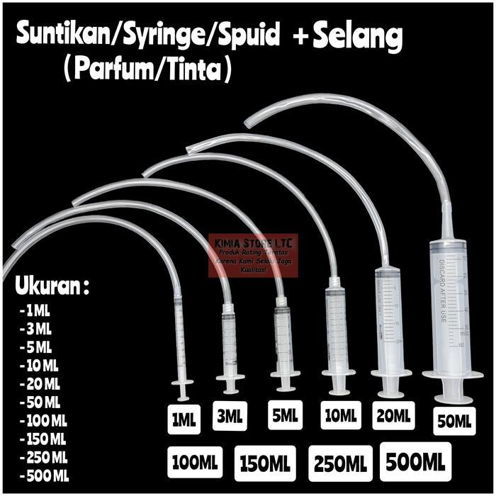 SUNTIKAN PARFUM 1ML - 50ML + SELANG ( SYRINGE / SPUID ) SUNTIKAN TINTA