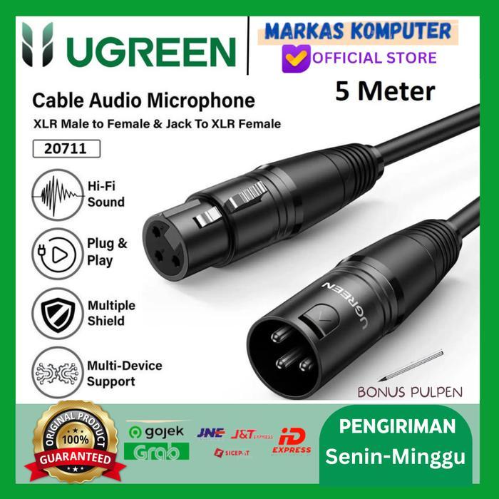 Ugreen Xlr Male Microphone Karaoke Condenser Female Audio Aux Kabel Microphone 20712