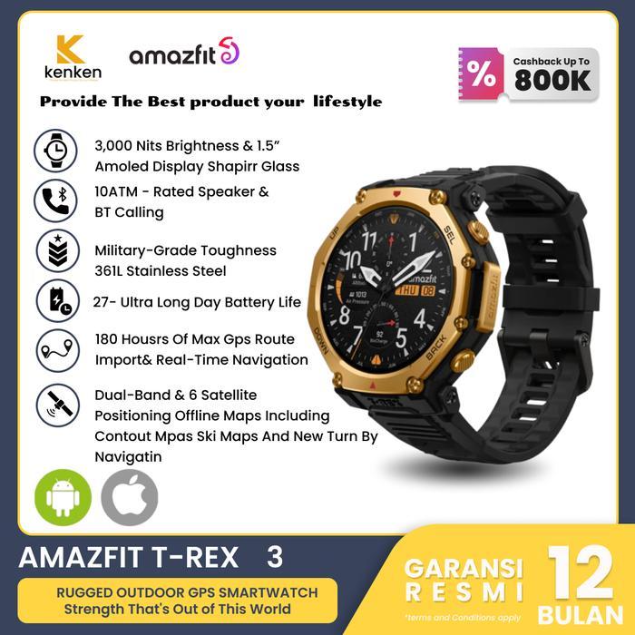 Amazfit T Rex 3 Pro 48mm Smartwatch Outdoor GPS AMOLED Sapphire Glass 25 Days Battery 700mAh 180