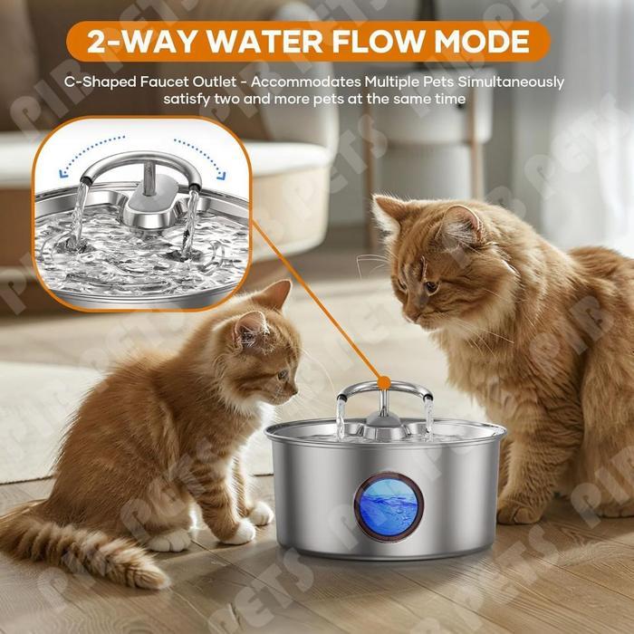 3.2L Water Fountain Kucing Stainless Tempat Minum Kucing Otomatis Water Fountain Kucing Water