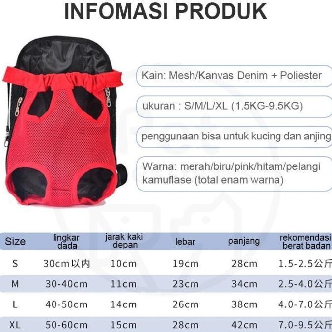 GENDONGAN KUCING ANJING MURAH / TAS GENDONG KUCING DEPAN / TAS GENDONG