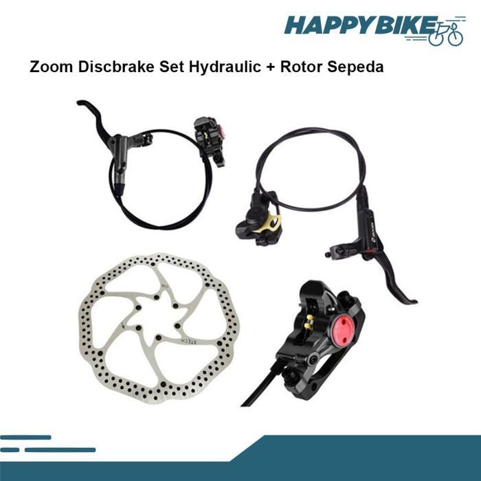 Zoom Disc Brake Paket Rem Cakram Hydraulic Sepeda Lipat Mtb Minion Full Set