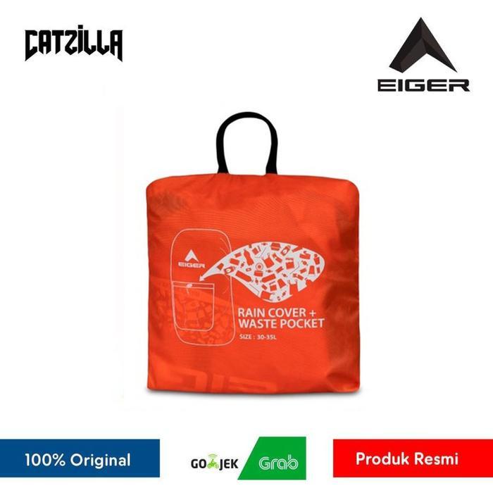 Cover Bag Tas Daypack Eiger Rain Cover Waste Pocket 30-35L - Orange
