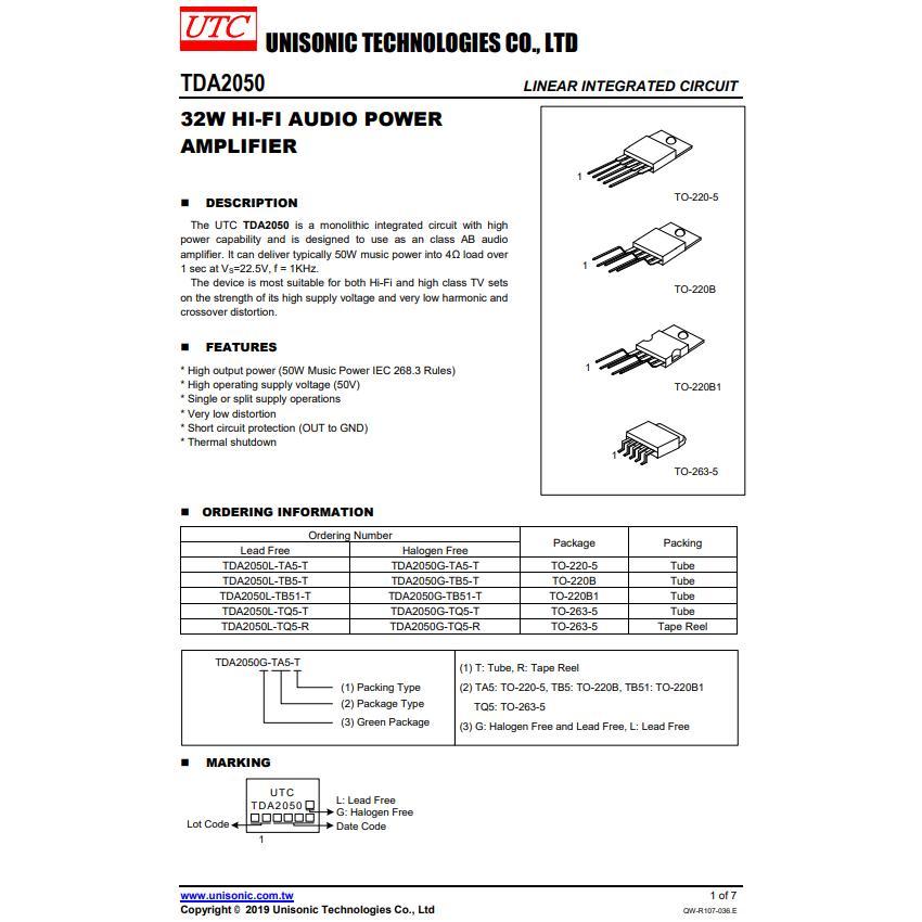"New" IC HiFI Amplifier Gainclone Original UTC LM1875-L TDA2050-L TDA2030-L