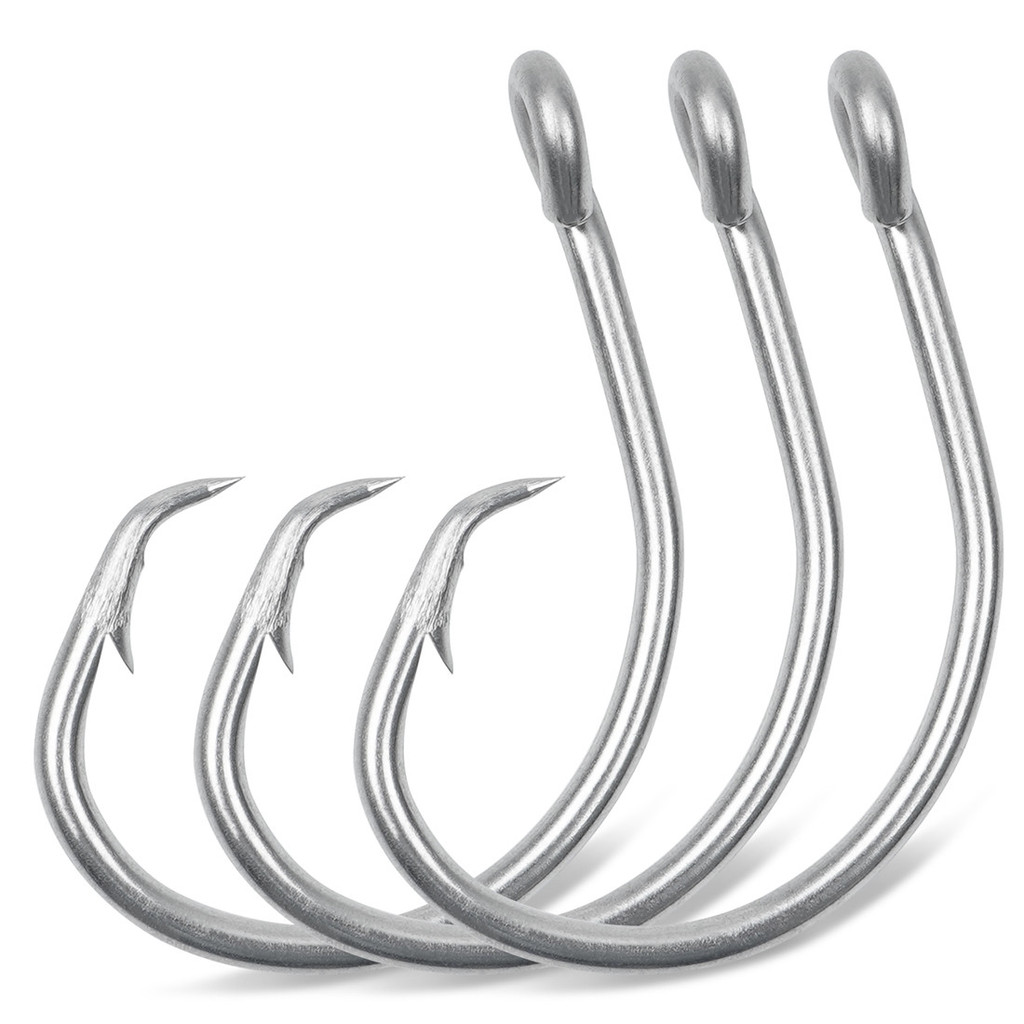 10PCS Fishing Circle Hooks Stainless Steel Shark Tuna Live bait Catfish hooks Saltwater Big Game