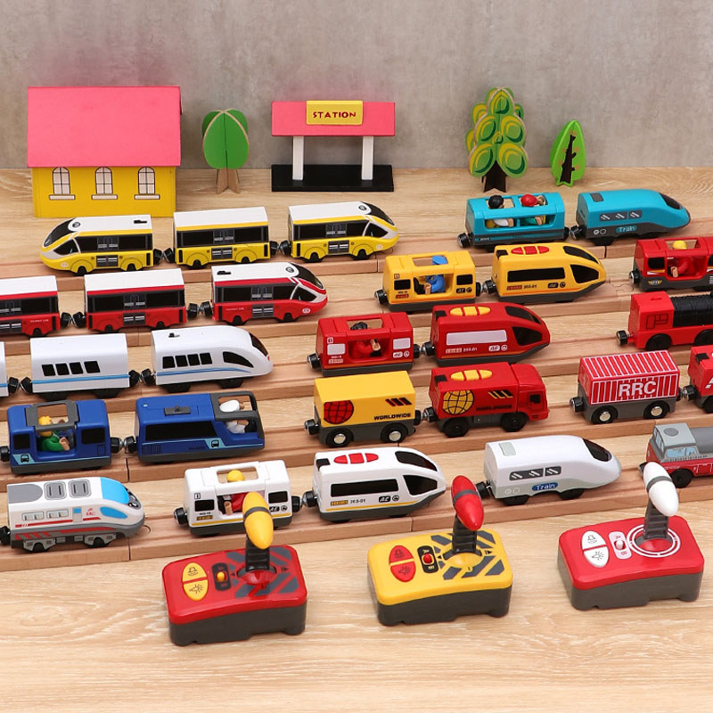 Rc Electric Train Set Locomot Magnetic Train Diecast Toy Fit For Brio Wooden Train Railway Track