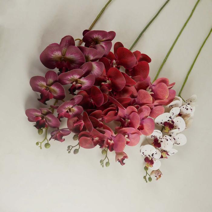 7 Heads Artificial Orchid Flower Dekorasi Wedding Anggrek Bulan Latex Import Premium Bunga Palsu