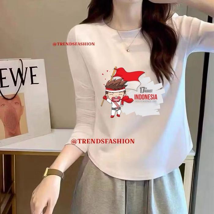 Kaos Wanita 17 Agustus Lengan Panjang - Koleksi baju 17 agustusan