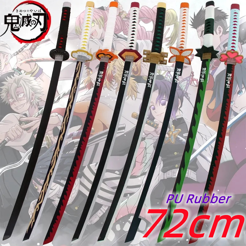 72Cm Sword Demon Slayer Zenitsu Kamado Tanjiro Cosplay Weapon Pro Kimetsu No Yaiba A Anime Sword