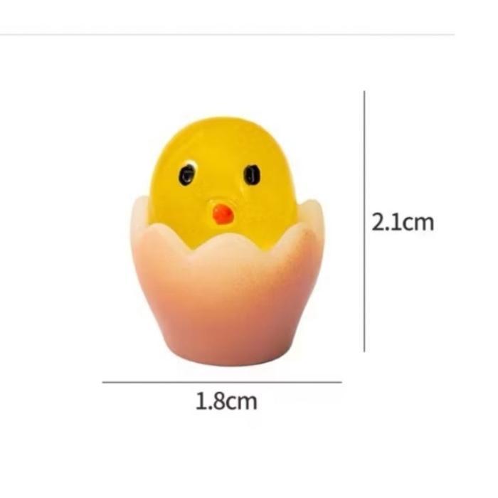 1PCS Pajangan Boneka Ruangan Kamar Motif Lucu Aksesoris Hiasan Patung Miniatur Karakter Telur Ayam
