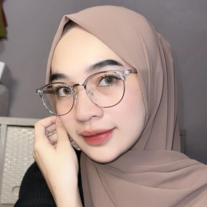 kacamata( MIELA ) bulat kecil wanita lensa antiradiasi Eyewear