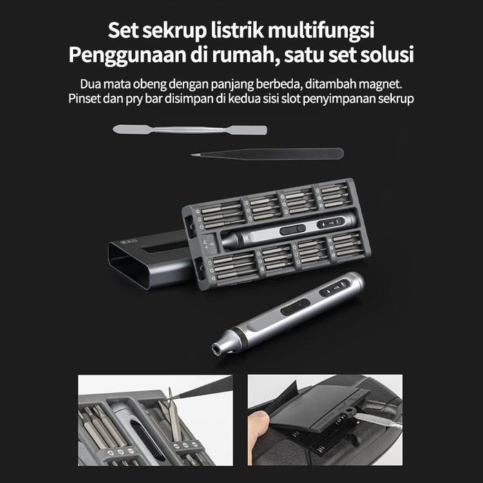 Obeng Elektrik 50 In 1 Set Komplit Obeng Kecil Obeng Listrik Obeng Baterai Mata Bor Alat Listrik