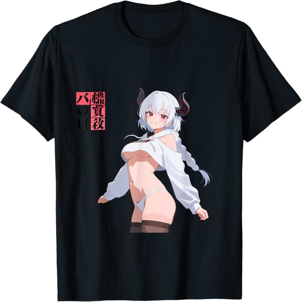 Sexy Waifu Anime Girl Bikini Horns Braid Japanese Art T-Shirt