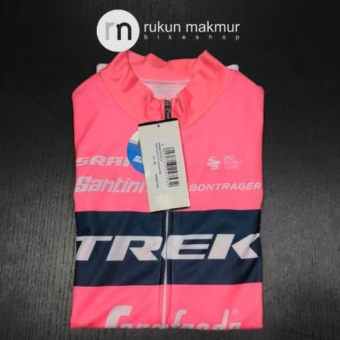 ORIGINAL Santini Team Trek Segafredo Men Road Cycling Jersey Team Granatina Pink Regular Classic Fit