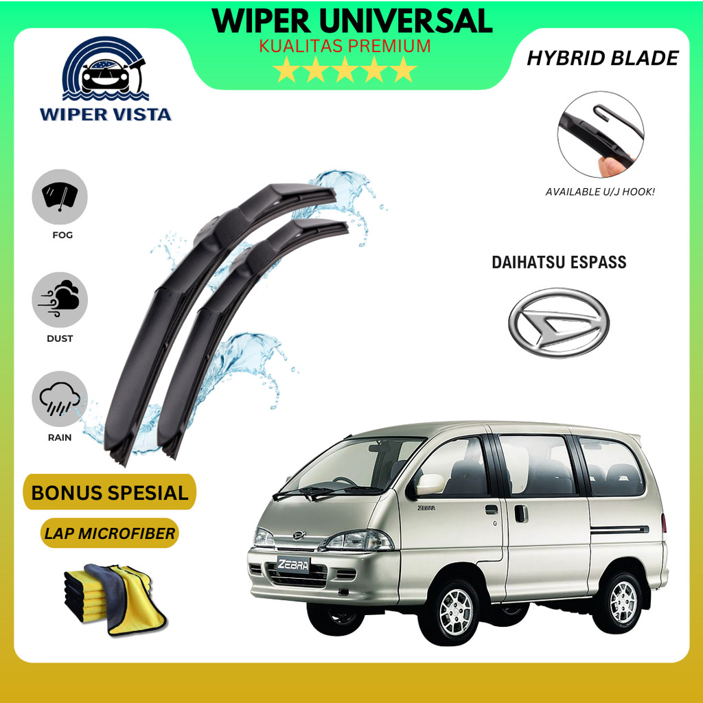 Wiper Daihatsu Espass Hybrid Kaca Depan Mobil Free Lap Microfiber