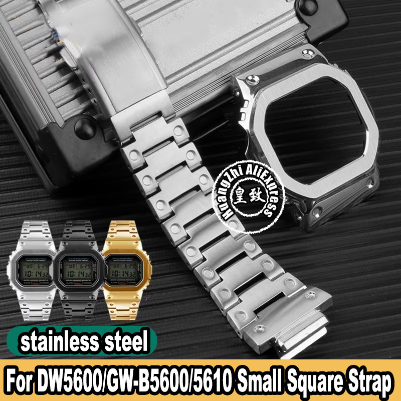 Kit Gm5600 Metal Watch Strap+Case For Casio G-Shock 3229 Dw5600 Gw-B5600/5610 Men Stainless Steel