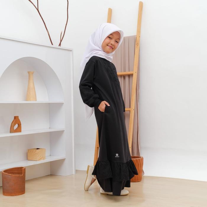 APPLEKIDZ GAMIS KAOS ANAK REMAJA TANGGUNG PEREMPUAN SUCI HITAM MUSLIM BAJU DRESS SYARI KATUN CEWEK