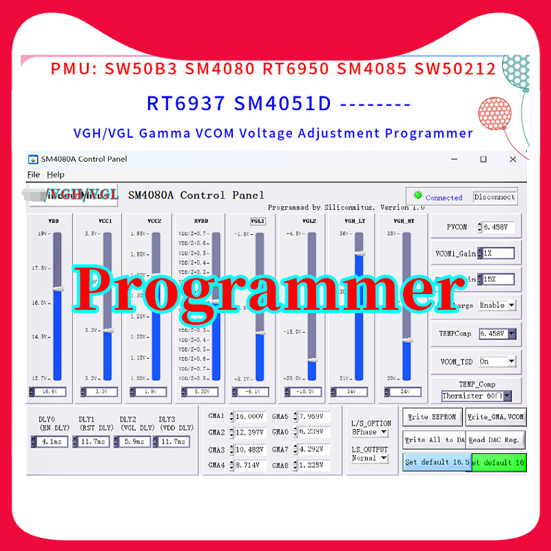 lg tcon vgh vgl vcom gamma voltage regulator programmer
