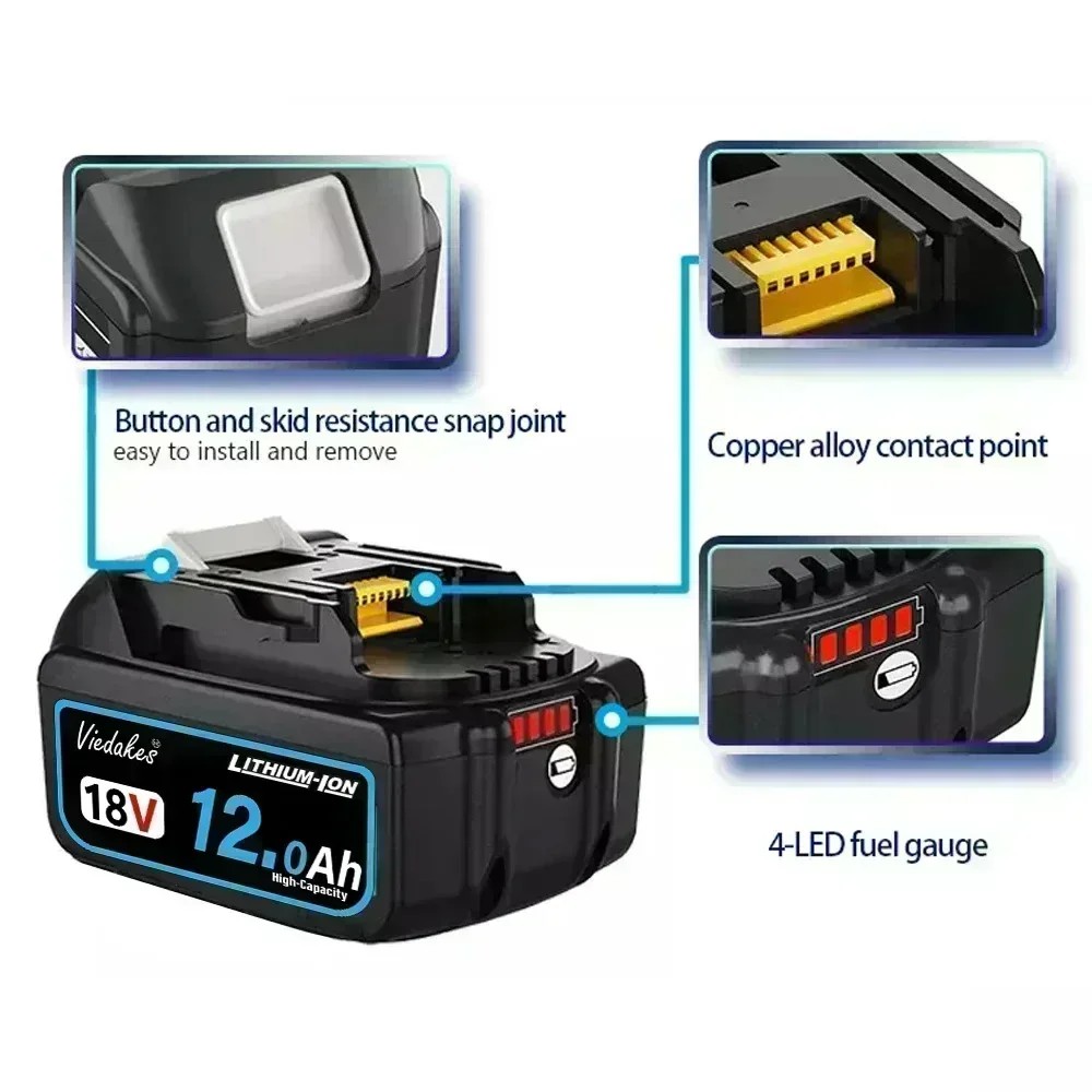 Compatible for Makita 18V 6Ah/5Ah Battery for Makita Tool,DGA504?DTD173?TW004G?DGA506 Rechargeable