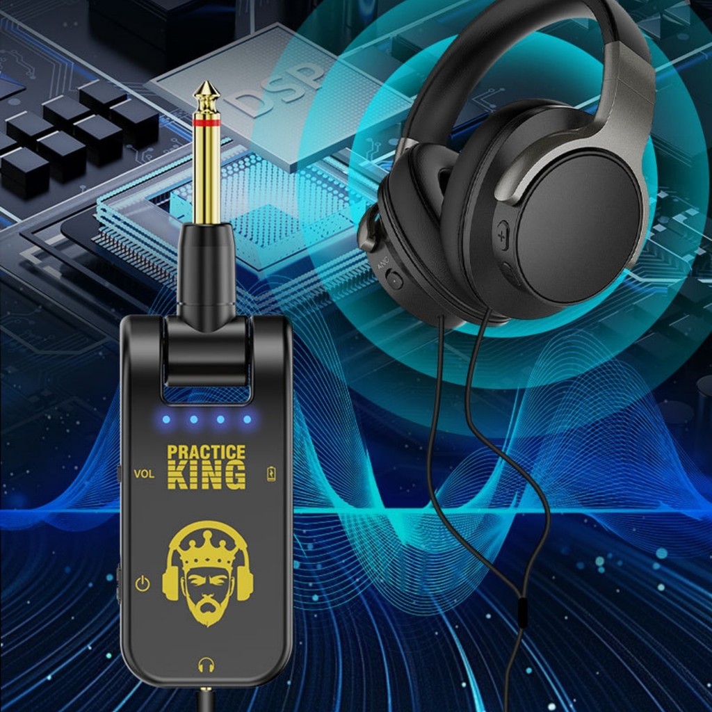 Best Miwayer Practice King Silent Guitar Amp|HD Audio|282°Rotatable|50H Rechargeable Headphone Amp|P
