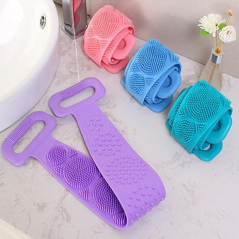 Body Silicone Brush Scrub Body Exfoliating Sponge Brush Bathroom Shower Back Brush Bath Scrub Clean