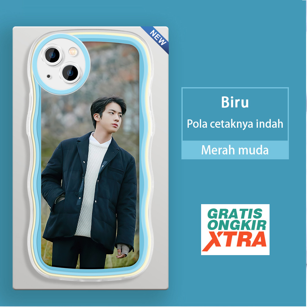 Casing HP Apple iPhone 15 Plus Mini Pro Max  Pola Kim Seok-jin BTS Jin  warna-warni gelombang batas 