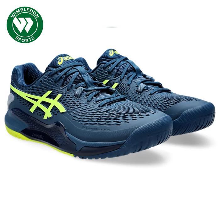 Sepatu Tenis Asics Gel Resolution 9 Mako Blue Safety Yellow/ Asics Gel Resolution Tennis Shoes