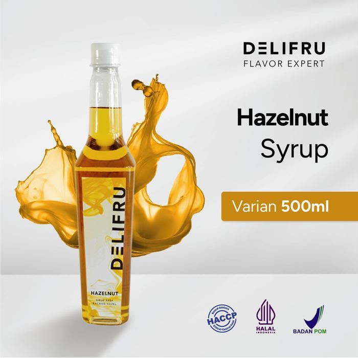 Hazelnut Syrup Delifru 500 Ml - Sirup Hazelnut Premium