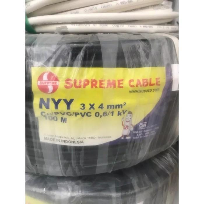 Kabel Listrik Kawat NYY 3 x 4 / 3x4 mm 3 x 4mm Supreme Meteran